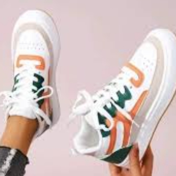 Vibrant High Top Sneakers in Orange and Green - Picture 8 of 8